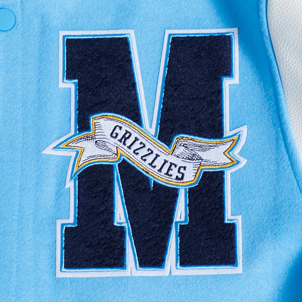 NBA MEMPHIS GRIZZLIES TEAM PENNANTS WOOL VARSITY JACKET - Rare Leather
