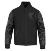 NBA MEMPHIS GRIZZLIES TRIPLE BLACK WOOL VARSITY JACKET - Rare Leather