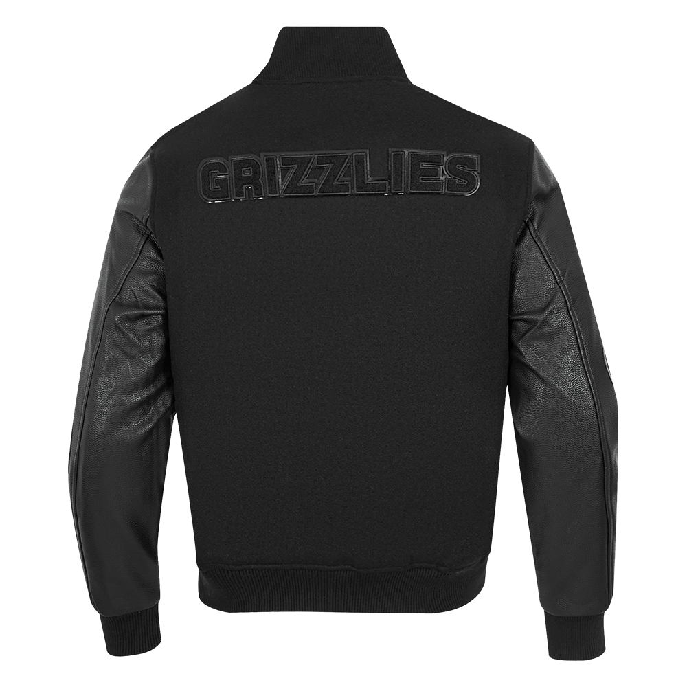 NBA MEMPHIS GRIZZLIES TRIPLE BLACK WOOL VARSITY JACKET - Rare Leather