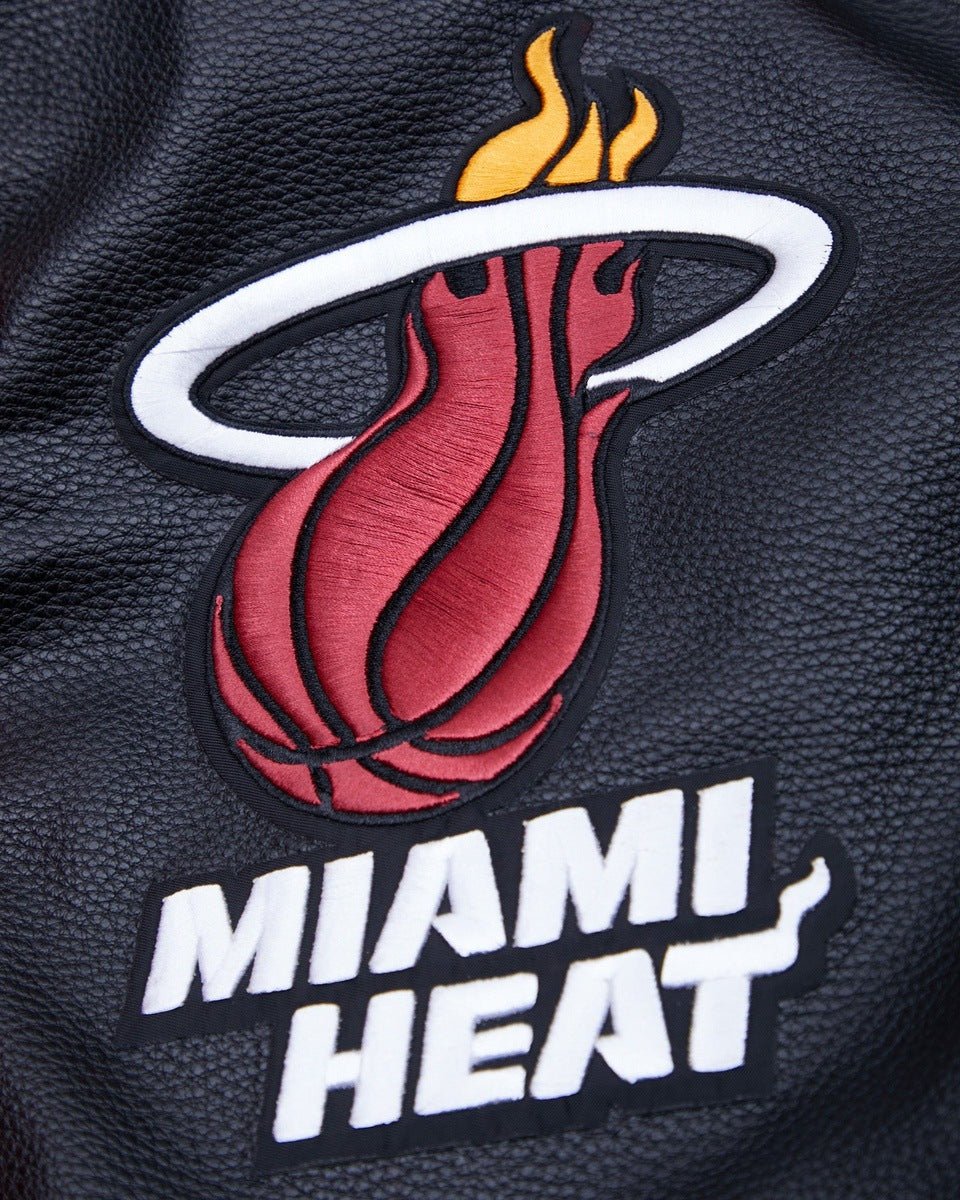 NBA MIAMI HEAT CLASSIC WOOL MEN'S VARSITY JACKET (RED/BLACK) - Rare Leather