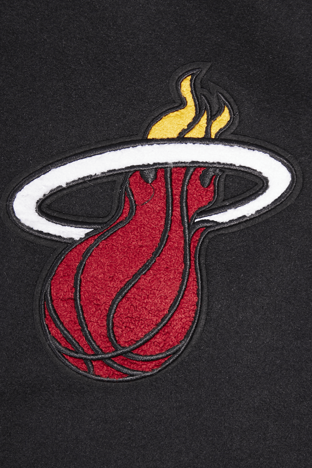 NBA MIAMI HEAT SCRIPT TAIL MEN'S RIB WOOL VARSITY (BLACK) - Rare Leather