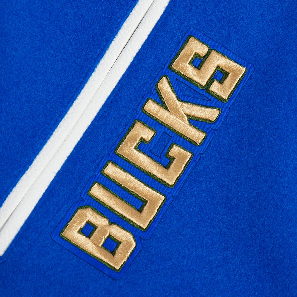NBA MILWAUKEE BUCKS CITY RIB WOOL VARSITY JACKET - Rare Leather