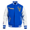 NBA MILWAUKEE BUCKS CITY RIB WOOL VARSITY JACKET - Rare Leather