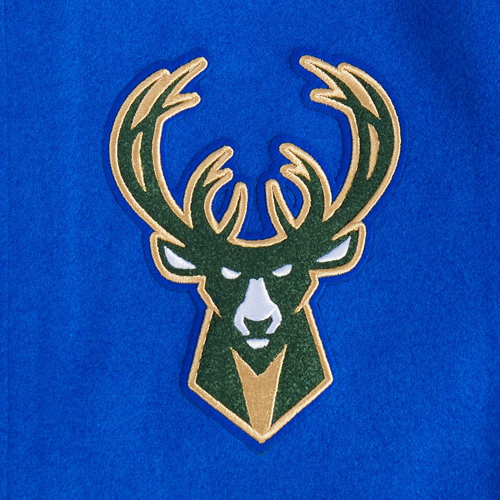 NBA MILWAUKEE BUCKS CITY RIB WOOL VARSITY JACKET - Rare Leather