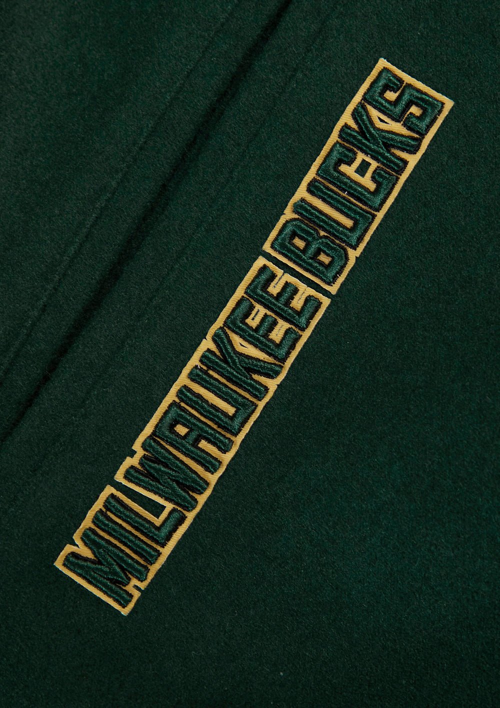 NBA MILWAUKEE BUCKS CREST EMBLEM RIB WOOL VARSITY JACKET - Rare Leather