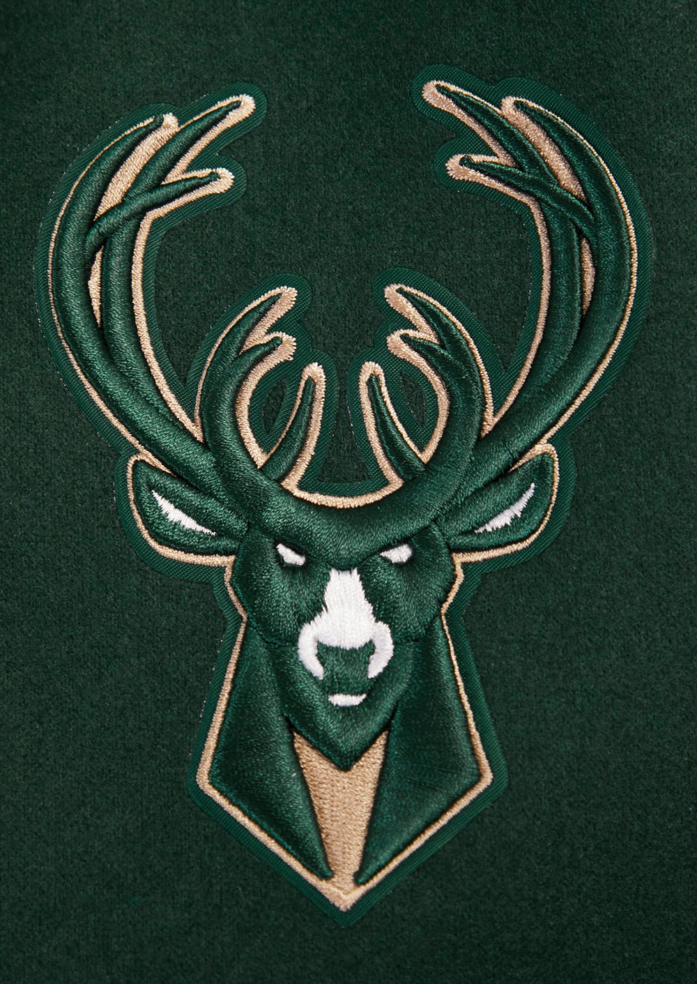 NBA MILWAUKEE BUCKS CREST EMBLEM RIB WOOL VARSITY JACKET - Rare Leather