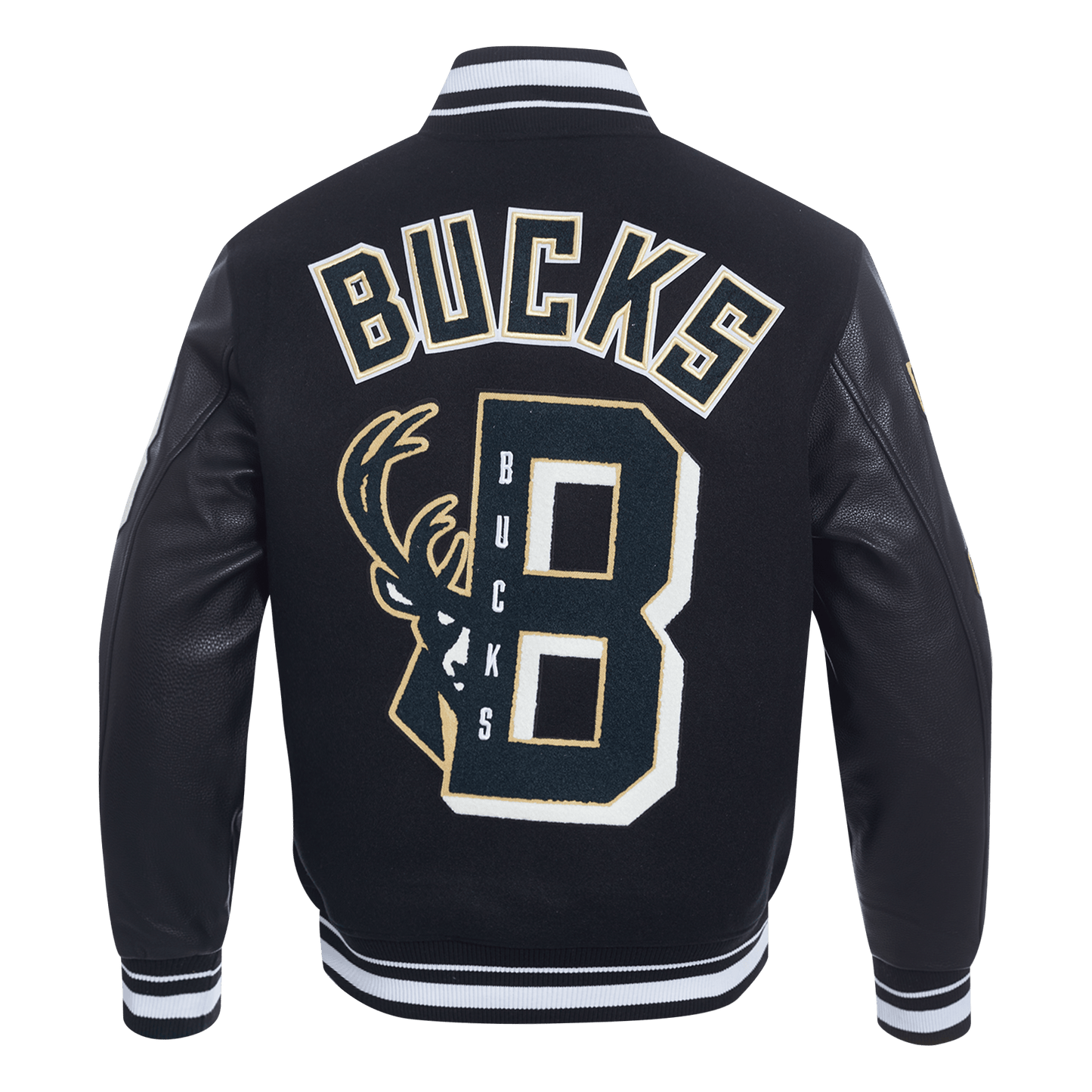 NBA MILWAUKEE BUCKS MASHUP RIB WOOL VARSITY JACKET - Rare Leather