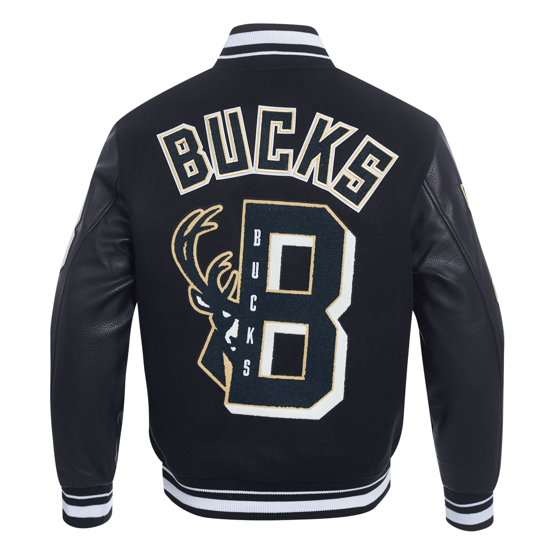 NBA MILWAUKEE BUCKS MASHUP RIB WOOL VARSITY JACKET - Rare Leather