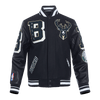 NBA MILWAUKEE BUCKS MASHUP RIB WOOL VARSITY JACKET - Rare Leather