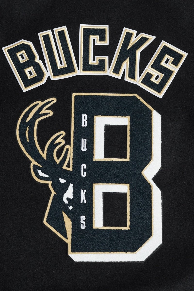 NBA MILWAUKEE BUCKS MASHUP RIB WOOL VARSITY JACKET - Vox Leather