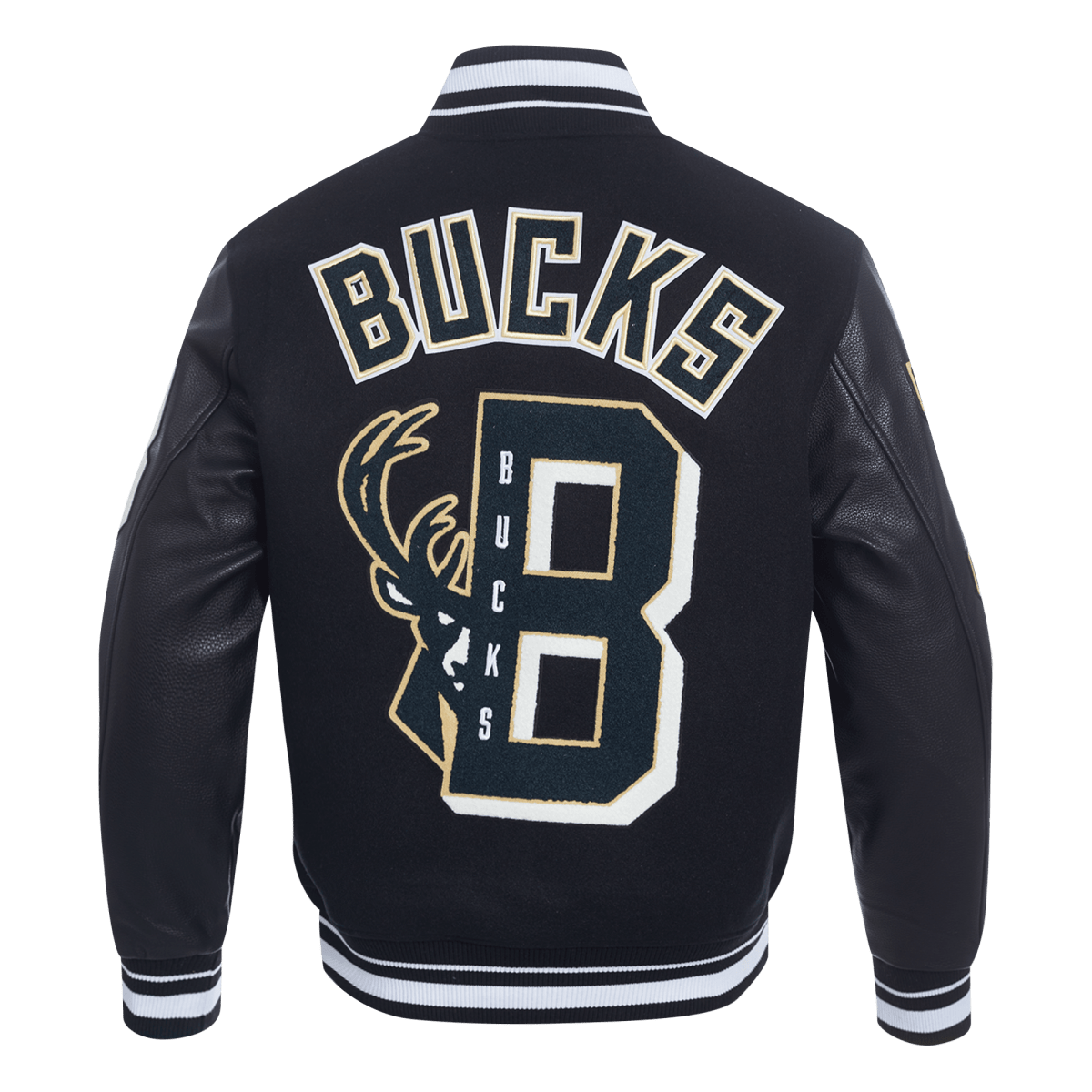 NBA MILWAUKEE BUCKS MASHUP RIB WOOL VARSITY JACKET - Vox Leather