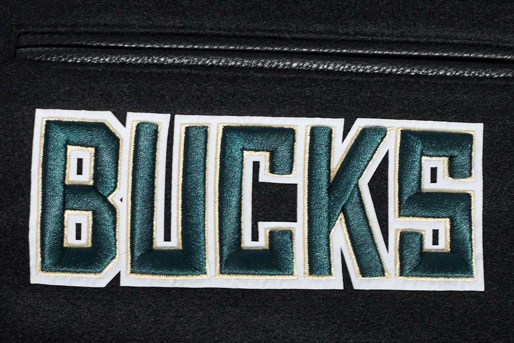 NBA MILWAUKEE BUCKS MASHUP RIB WOOL VARSITY JACKET - Vox Leather