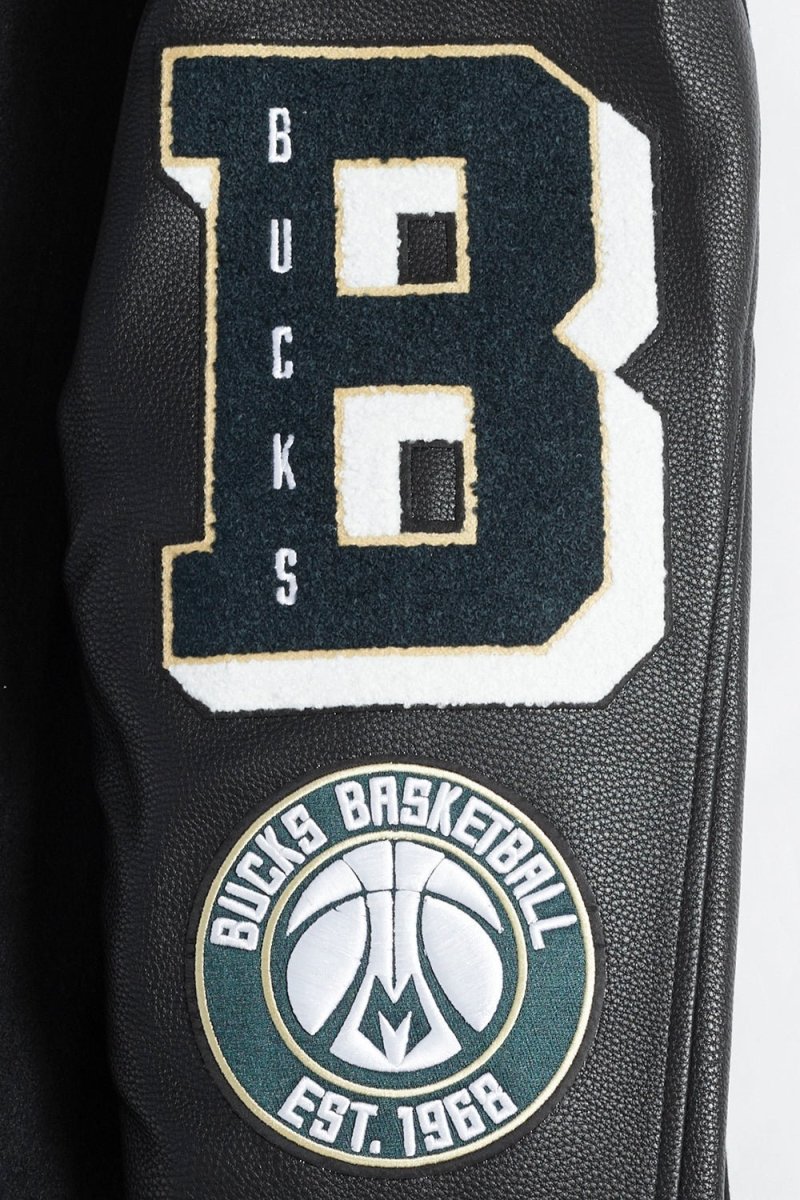 NBA MILWAUKEE BUCKS MASHUP RIB WOOL VARSITY JACKET - Vox Leather