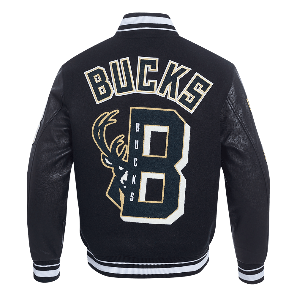 NBA MILWAUKEE BUCKS MASHUP RIB WOOL VARSITY JACKET - Vox Leather