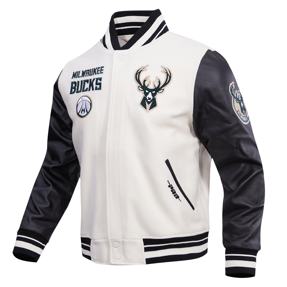 NBA MILWAUKEE BUCKS RETRO CLASSIC WOOL VARSITY JACKET - Rare Leather