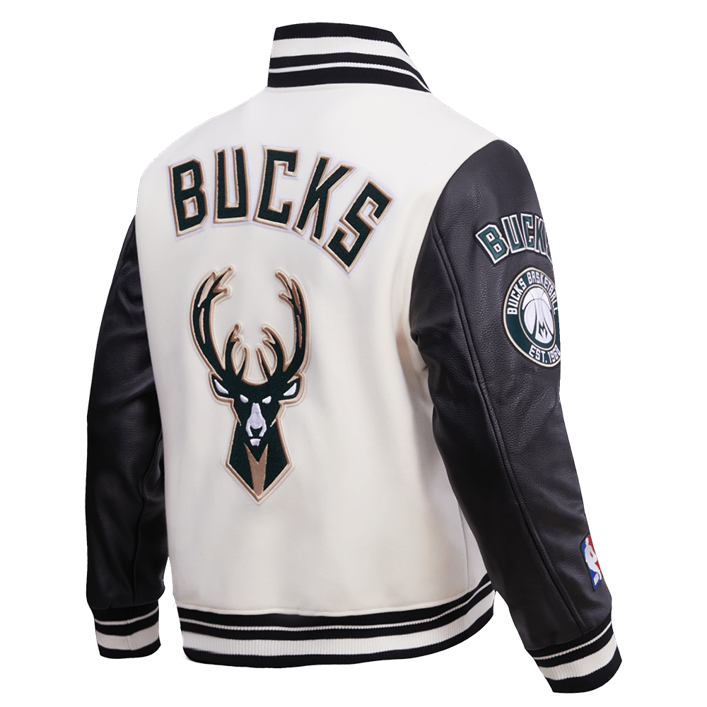 NBA MILWAUKEE BUCKS RETRO CLASSIC WOOL VARSITY JACKET - Rare Leather