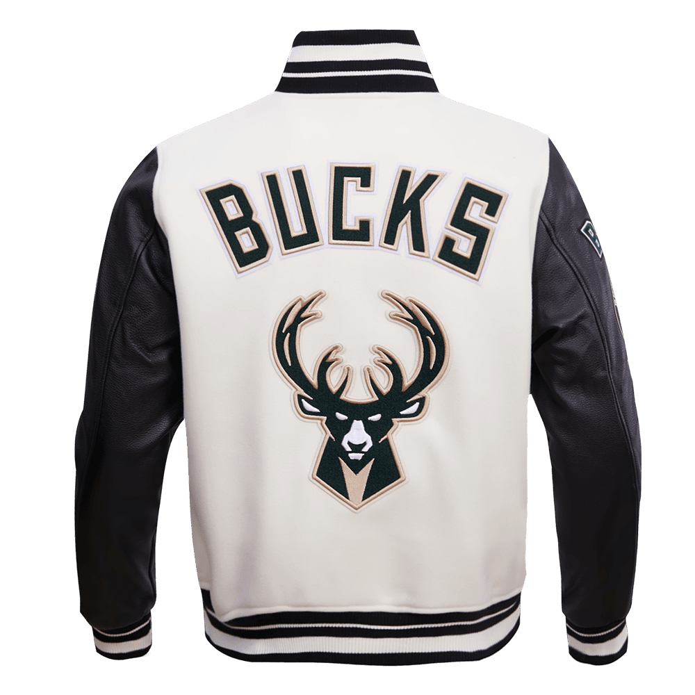 NBA MILWAUKEE BUCKS RETRO CLASSIC WOOL VARSITY JACKET - Vox Leather