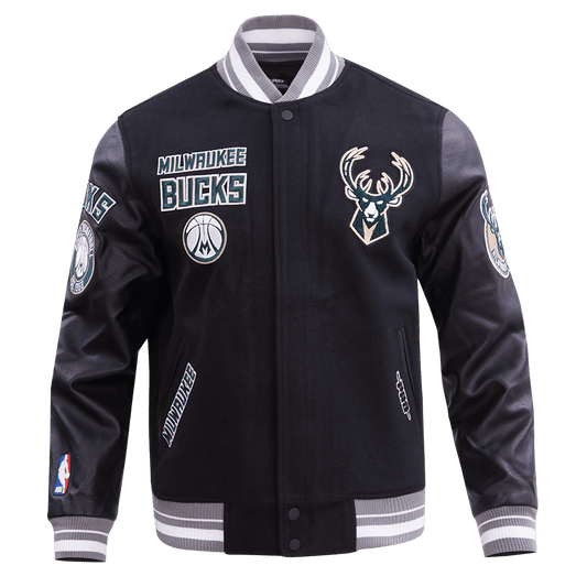 NBA MILWAUKEE BUCKS RETRO CLASSIC WOOL VARSITY JACKET - Vox Leather