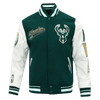 NBA MILWAUKEE BUCKS SCRIPT TAIL RIB WOOL VARSITY - Rare Leather