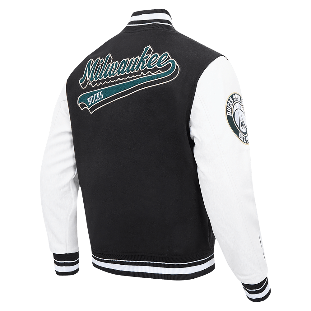 NBA MILWAUKEE BUCKS SCRIPT TAIL WOOL VARSITY - Rare Leather