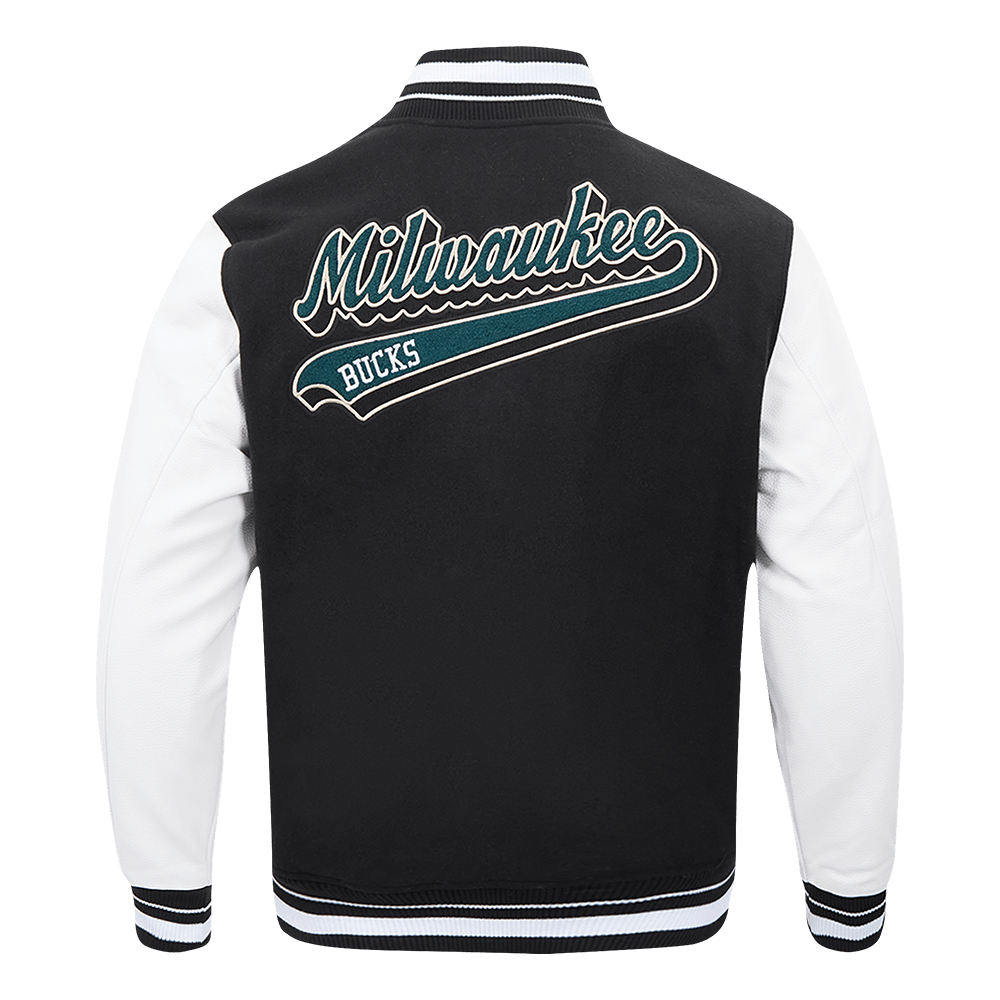 NBA MILWAUKEE BUCKS SCRIPT TAIL WOOL VARSITY - Rare Leather