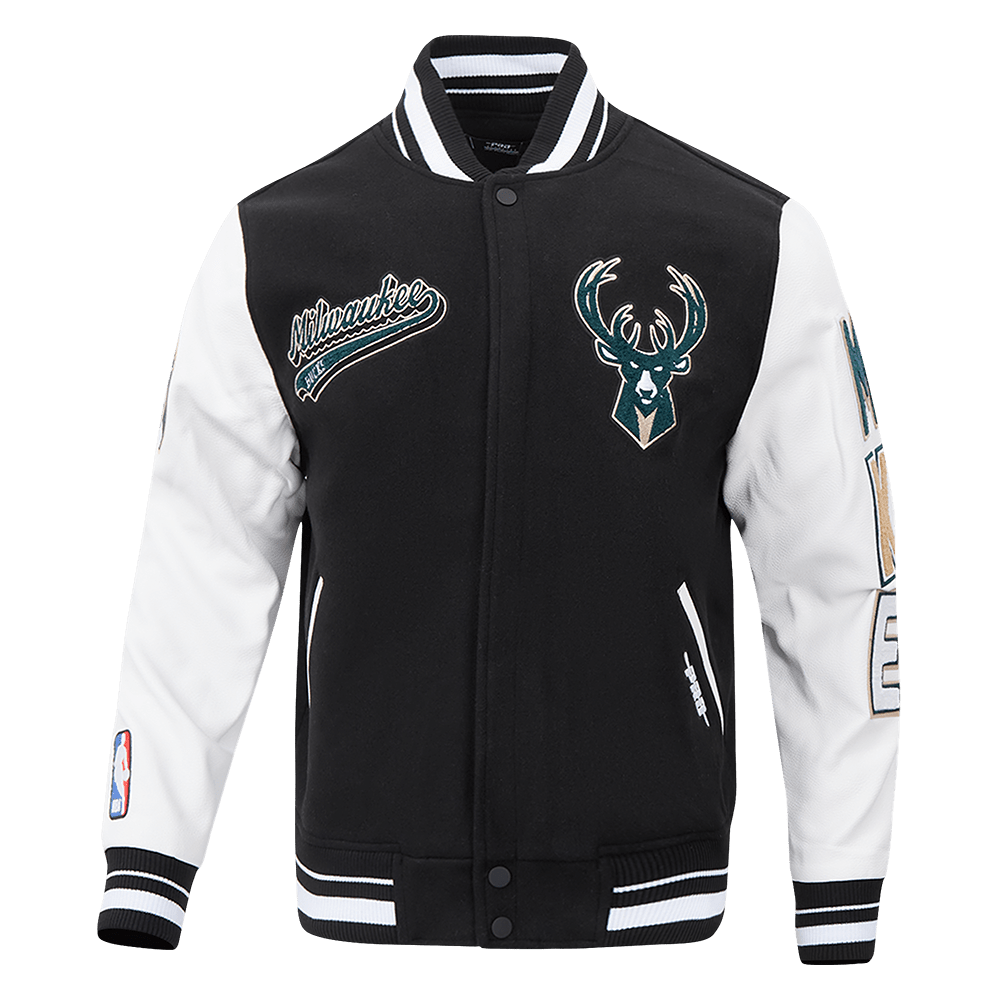 NBA MILWAUKEE BUCKS SCRIPT TAIL WOOL VARSITY - Rare Leather