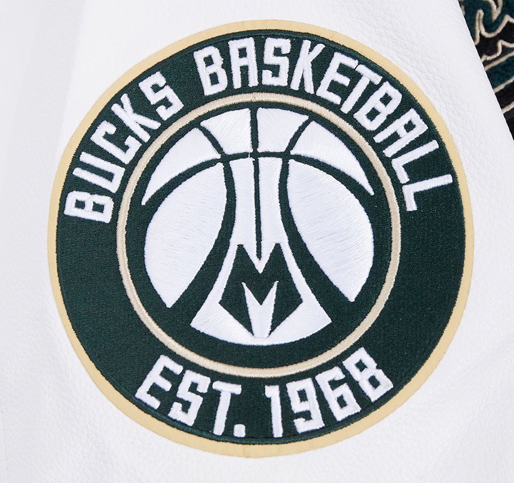 NBA MILWAUKEE BUCKS SCRIPT TAIL WOOL VARSITY - Rare Leather