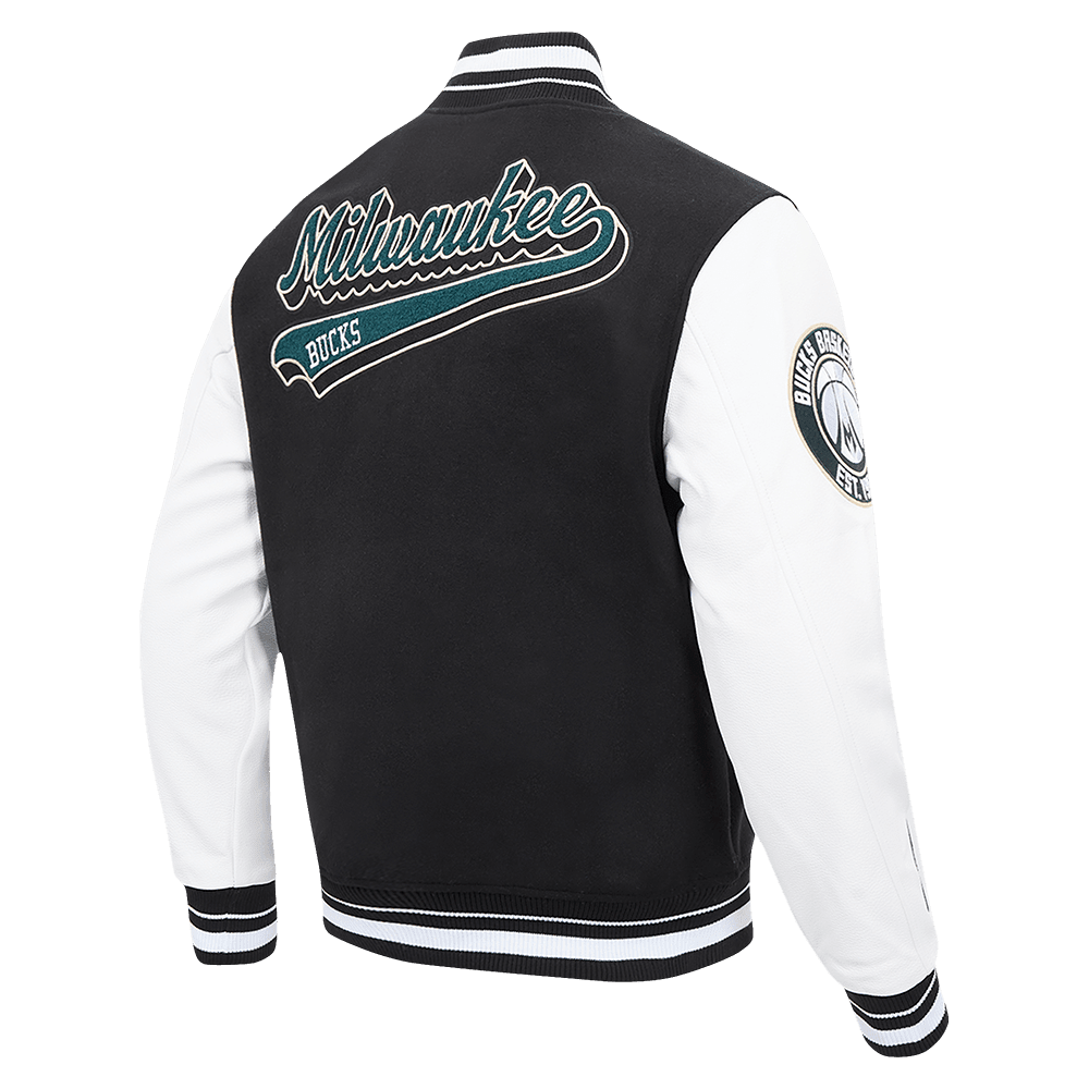 NBA MILWAUKEE BUCKS SCRIPT TAIL WOOL VARSITY - Vox Leather