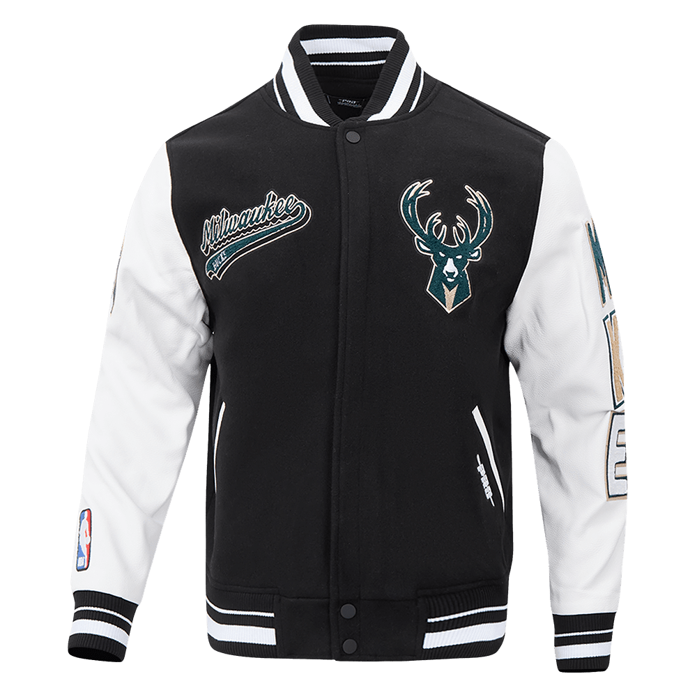 NBA MILWAUKEE BUCKS SCRIPT TAIL WOOL VARSITY - Vox Leather