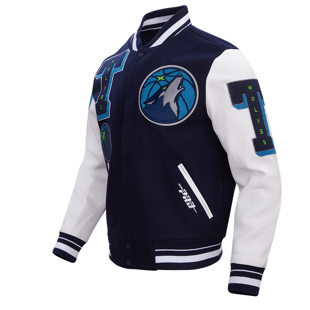 NBA MINNESOTA TIMBERWOLVES MASHUP RIB WOOL VARSITY JACKET - Rare Leather