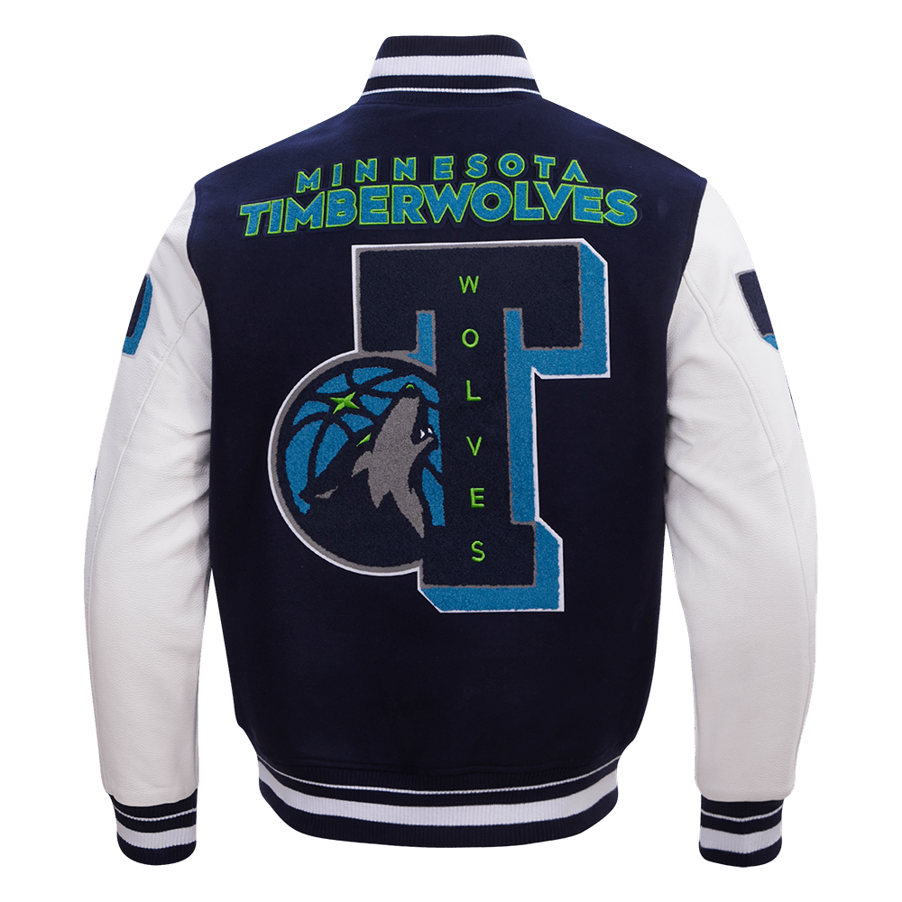 NBA MINNESOTA TIMBERWOLVES MASHUP RIB WOOL VARSITY JACKET - Rare Leather