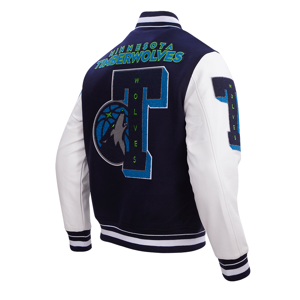 NBA MINNESOTA TIMBERWOLVES MASHUP RIB WOOL VARSITY JACKET - Rare Leather
