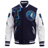 NBA MINNESOTA TIMBERWOLVES MASHUP RIB WOOL VARSITY JACKET - Rare Leather