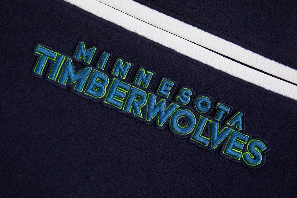 NBA MINNESOTA TIMBERWOLVES MASHUP RIB WOOL VARSITY JACKET - Rare Leather