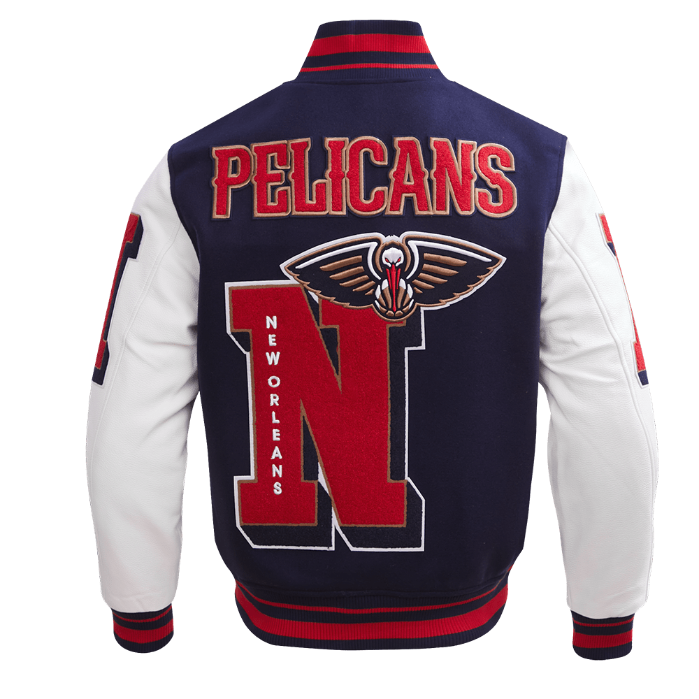 NBA NEW ORLEANS PELICANS MASHUP RIB WOOL VARSITY JACKET - Rare Leather