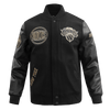 NBA NEW YORK KNICKS BLACK & GOLD WOOL VARSITY JACKET - Rare Leather