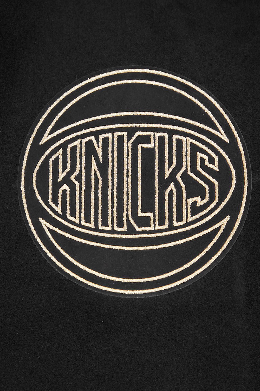 NBA NEW YORK KNICKS BLACK & GOLD WOOL VARSITY JACKET - Rare Leather