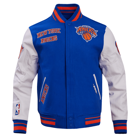 NBA NEW YORK KNICKS RETRO CLASSIC WOOL VARSITY JACKET - Vox Leather