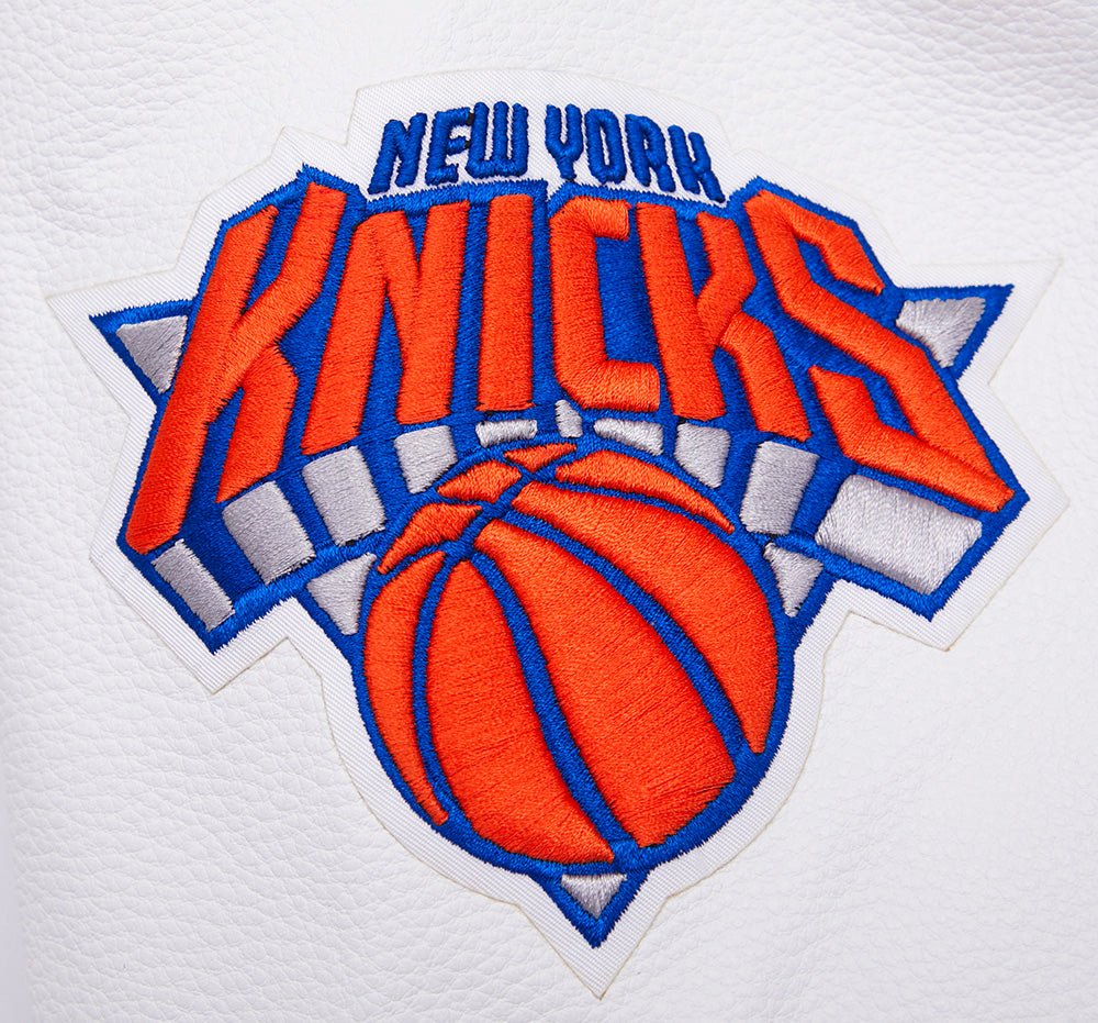NBA NEW YORK KNICKS TEAM PENNANTS RIB WOOL VARSITY JACKET - Rare Leather