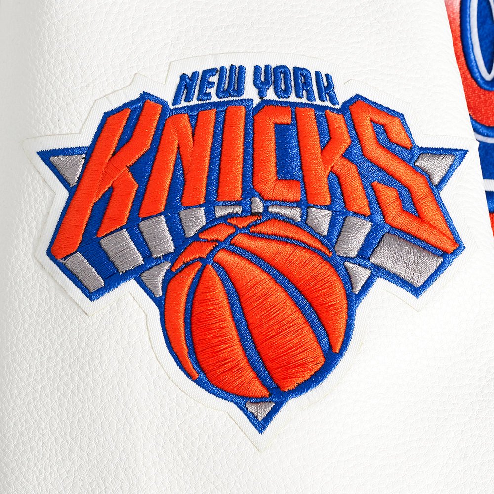 NBA NEW YORK KNICKS TURN IT UP WOOL VARSITY JACKET - Rare Leather