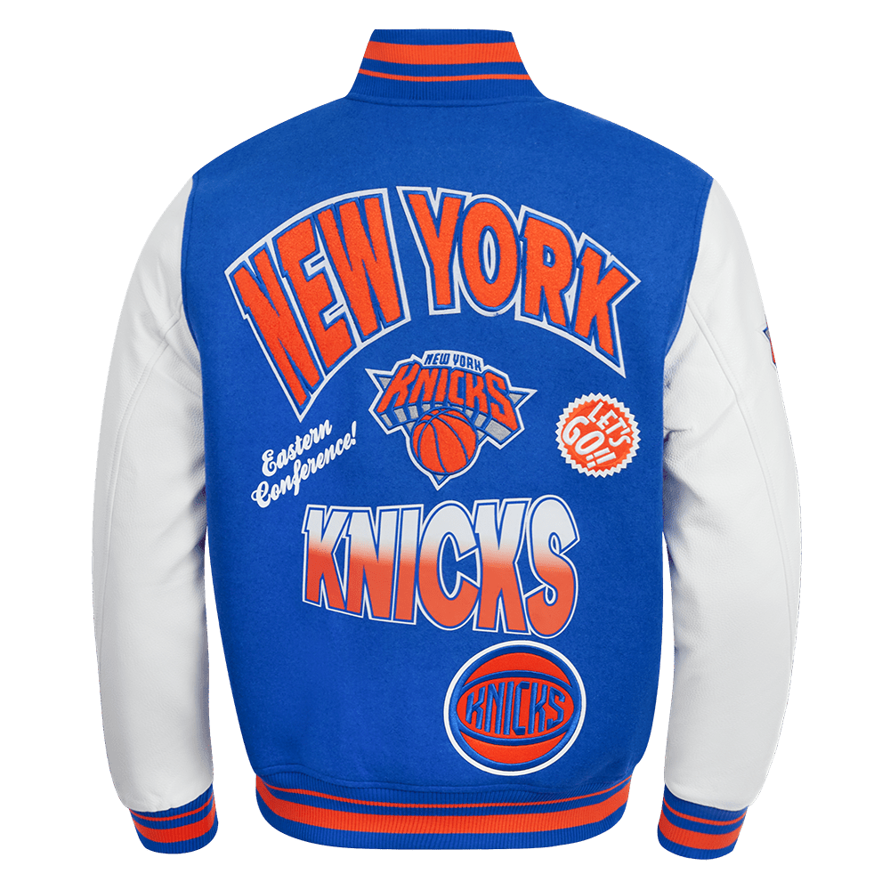 NBA NEW YORK KNICKS TURN IT UP WOOL VARSITY JACKET - Rare Leather