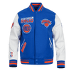 NBA NEW YORK KNICKS TURN IT UP WOOL VARSITY JACKET - Rare Leather