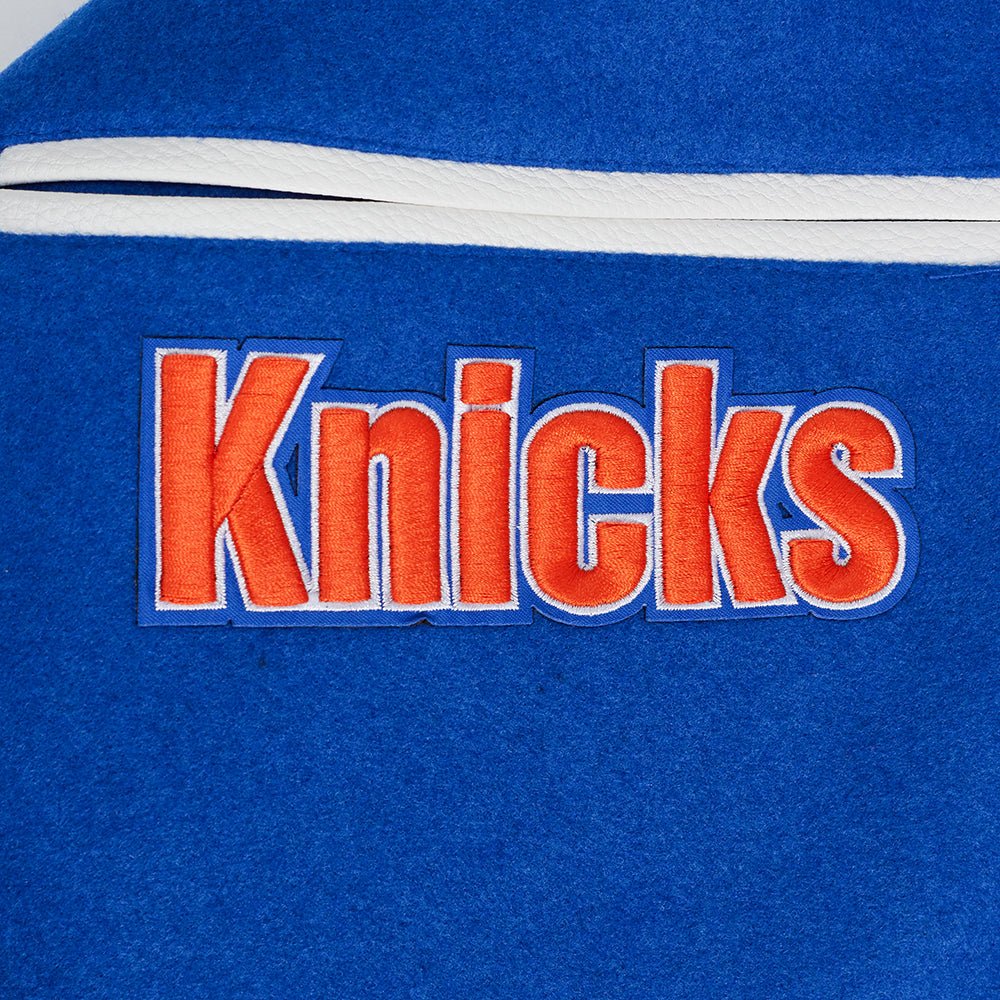 NBA NEW YORK KNICKS TURN IT UP WOOL VARSITY JACKET - Rare Leather