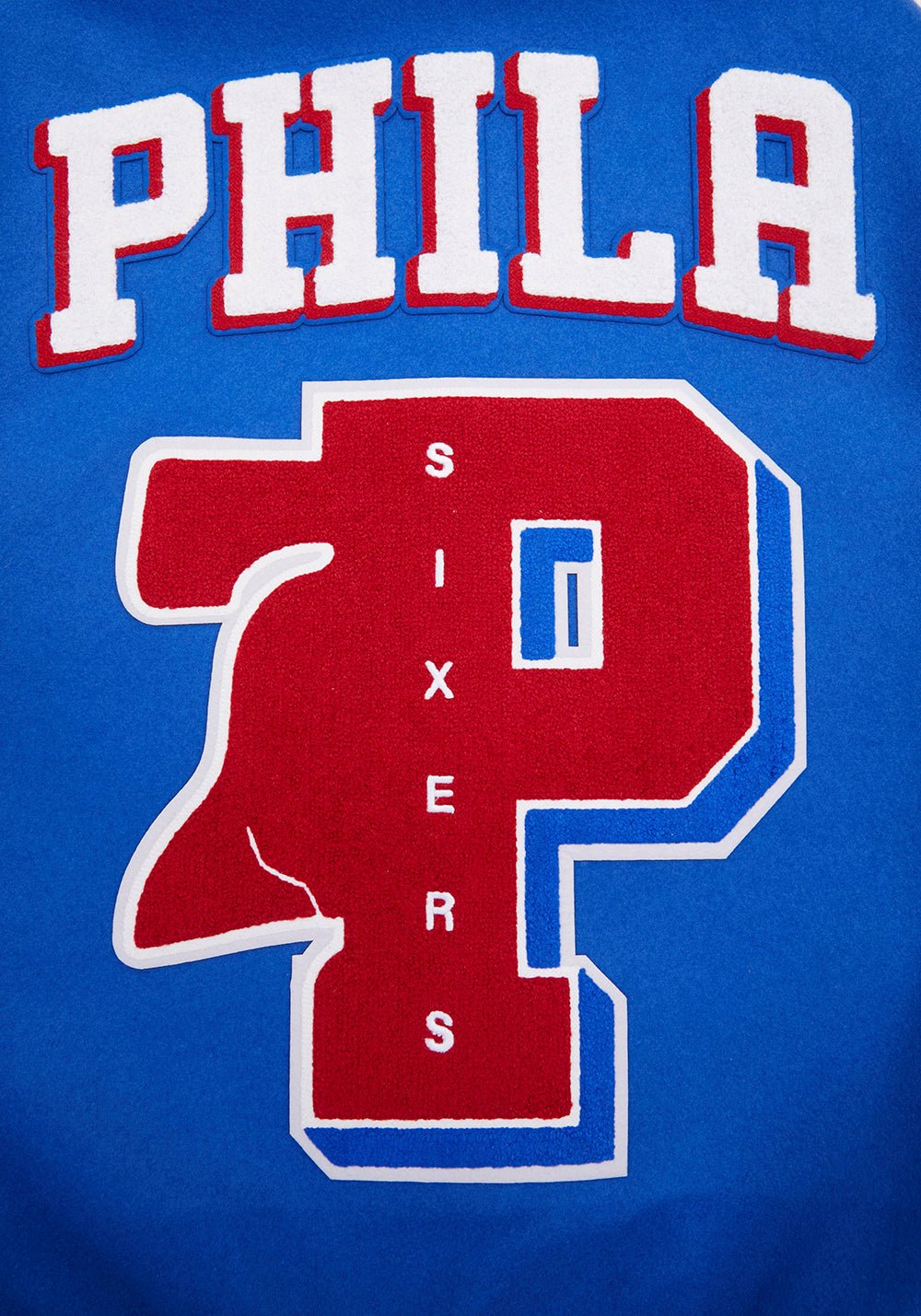 NBA PHILADELPHIA 76ERS MASHUP RIB WOOL VARSITY JACKET - Rare Leather