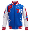 NBA PHILADELPHIA 76ERS MASHUP RIB WOOL VARSITY JACKET - Rare Leather