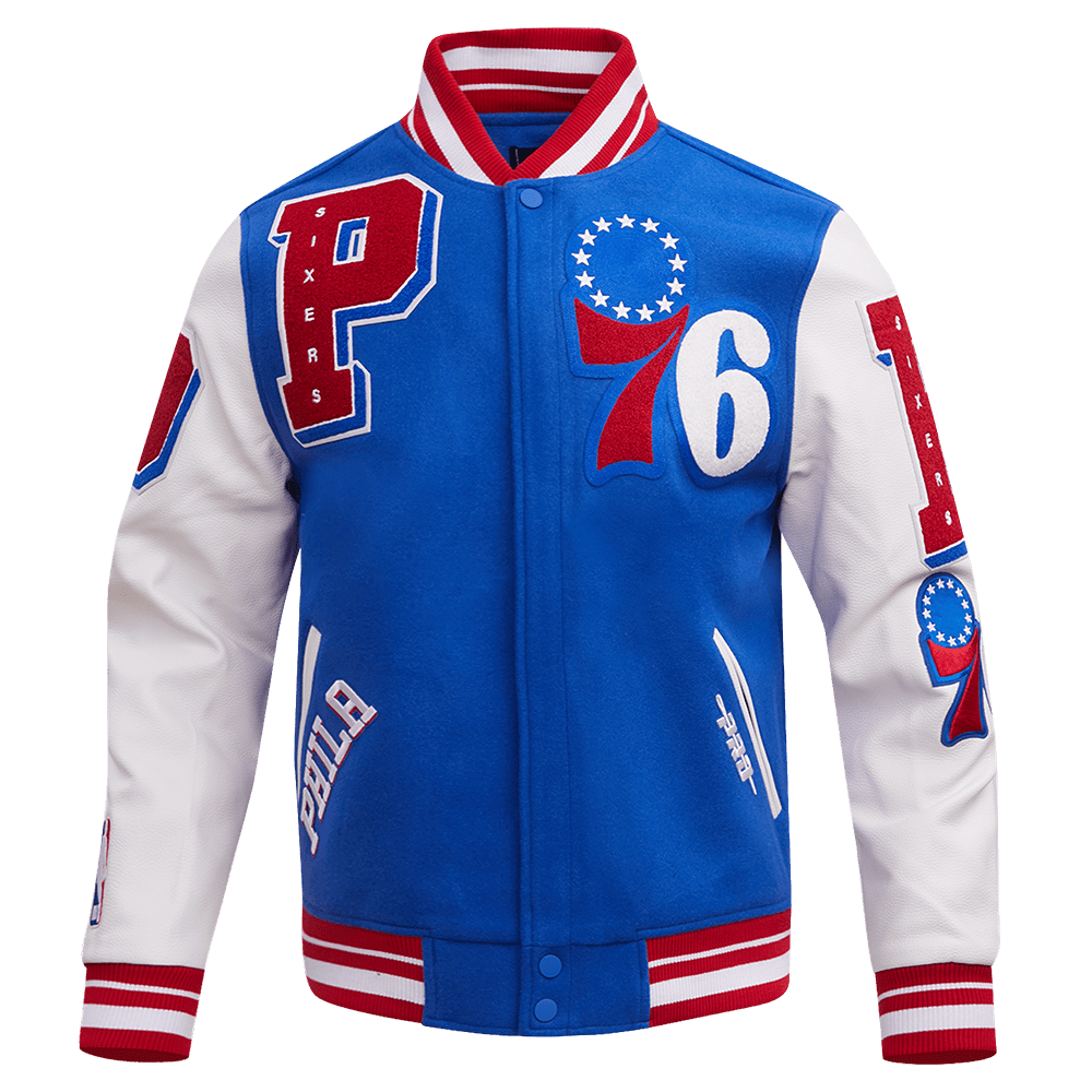 NBA PHILADELPHIA 76ERS MASHUP RIB WOOL VARSITY JACKET - Rare Leather