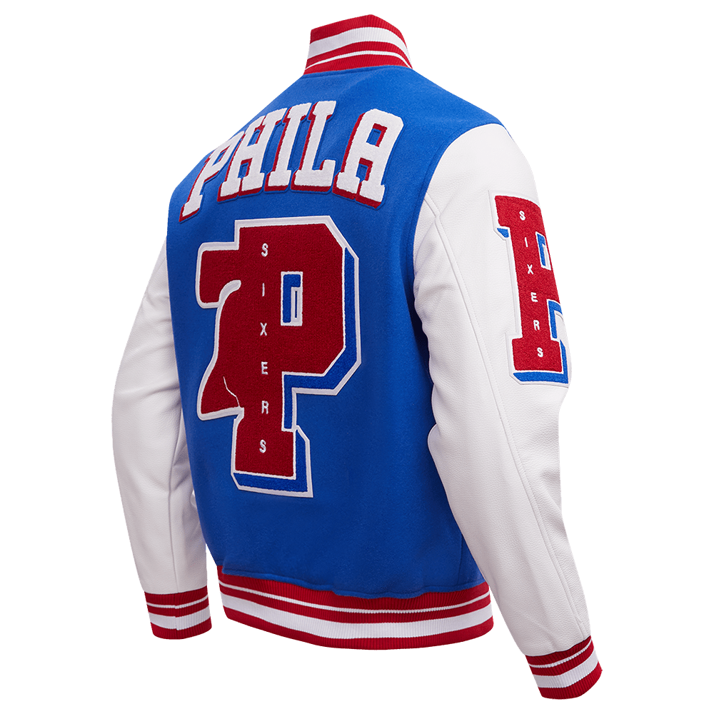 NBA PHILADELPHIA 76ERS MASHUP RIB WOOL VARSITY JACKET - Rare Leather