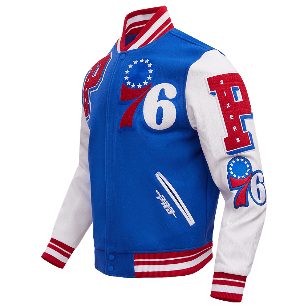 NBA PHILADELPHIA 76ERS MASHUP RIB WOOL VARSITY JACKET - Rare Leather