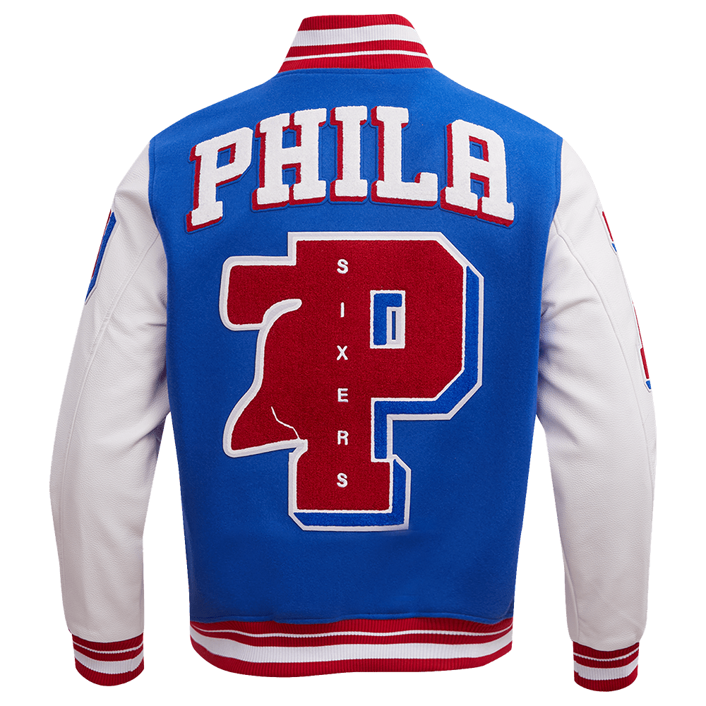 NBA PHILADELPHIA 76ERS MASHUP RIB WOOL VARSITY JACKET - Rare Leather