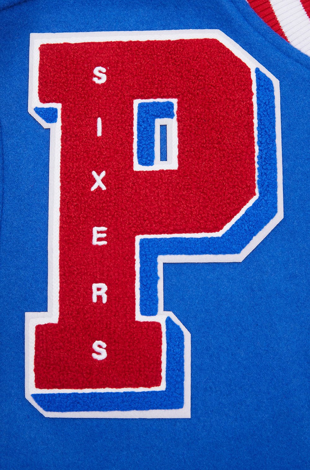 NBA PHILADELPHIA 76ERS MASHUP RIB WOOL VARSITY JACKET - Rare Leather